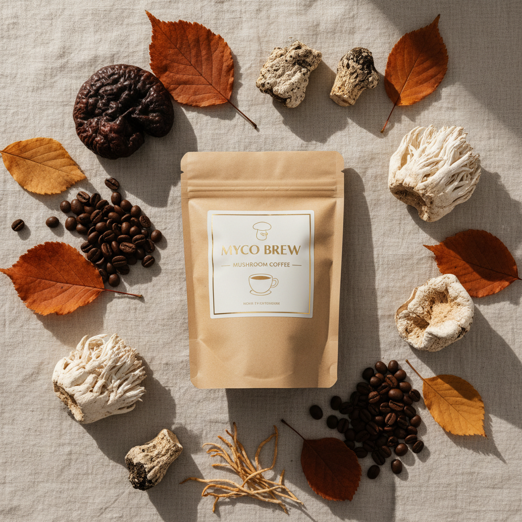 Mushroom Coffee - Flat Lay